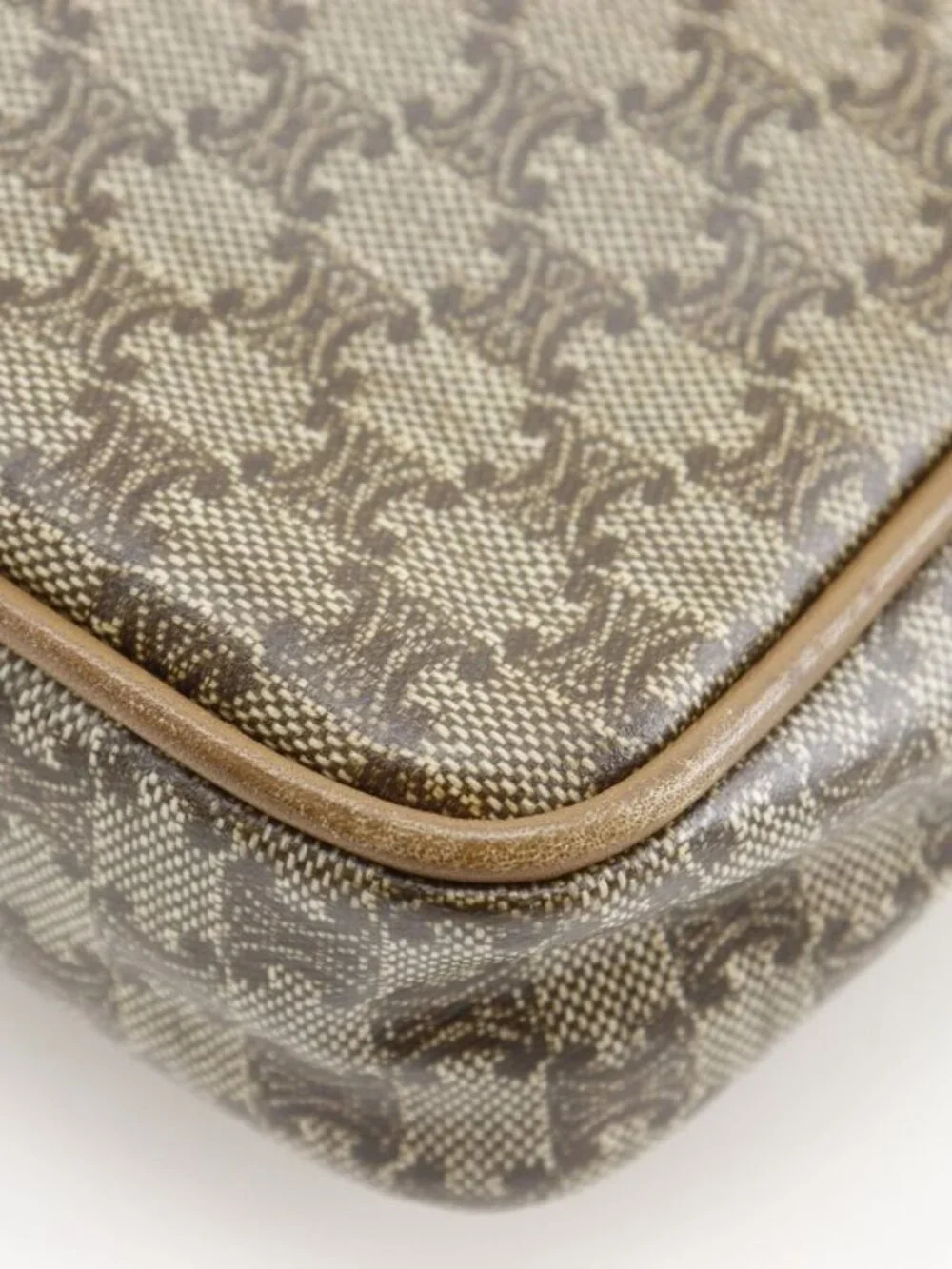Celine Macadam Pattern Vintage Brown Second Bag